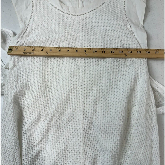 Rebecca Taylor Women's Netted‎ Eyelet Tie-Waist Cap Sleeve Dress Size 4 - Picture 9 of 13